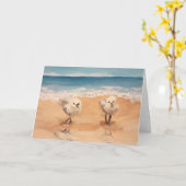 Sandpipers van de Zee Shore Card Kaart (Gele Bloem)