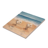 Sandpipers van het Zee Shore Ceramic Tile Tegeltje (Zijkant)