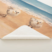 Sandpipers van het Zee Shore Sherpa Blanket Deken (3/4)