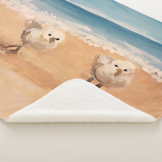 Sandpipers van het Zee Shore Sherpa Blanket Sherpa Deken (3/4)