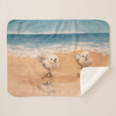 Sandpipers van het Zee Shore Sherpa Blanket Sherpa Deken (Voorkant (horizontaal))
