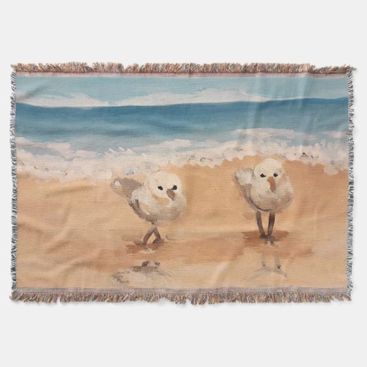 Sandpipers, Zee Shore Throw Blanket Deken (Voorkant)