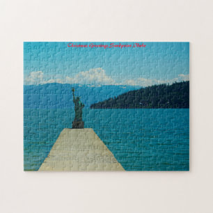Sandpoint Idaho.Kerstgroeten Legpuzzel