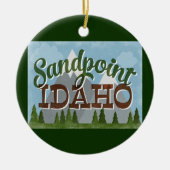 Sandpoint Idaho Ornament Fun Retro Snowy Mountains (Voorkant)
