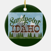 Sandpoint Idaho Ornament Fun Retro Snowy Mountains (Achterkant)