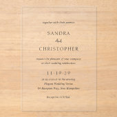 Sandra Classic Elegant Wedding Acryl Uitnodigingen (Voorkant)