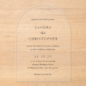 Sandra Classic Elegant Wedding Acryl Uitnodigingen (Voorkant)