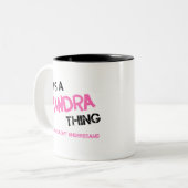 Sandra-ding dat je niet zou begrijpen tweekleurige koffiemok (Voorkant links)