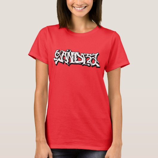 Sandra Graffiti Name T Shirt (Voorkant)