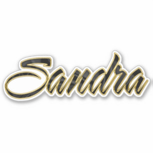 Sandra noir or Lettering Autocollant Sticker