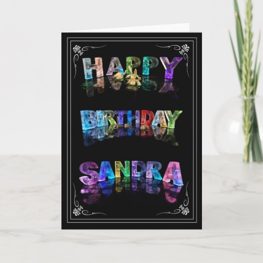 Sandra - Nom en lumière carte de voeux (Photo) (Devant)