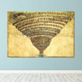 Sandro Botticelli De kaart van de hel Dante Het Go Canvas Afdruk (Insitu (Houten vloer))