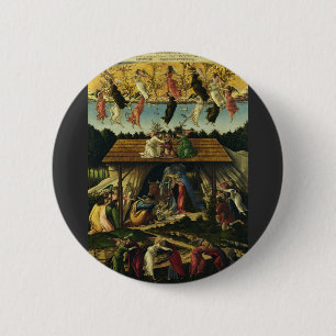 Sandro Botticelli - De Mystieke Geboorte - Fijne K Ronde Button 5,7 Cm