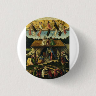 Sandro Botticelli - De Mystieke Geboorte – Schone Ronde Button 3,2 Cm