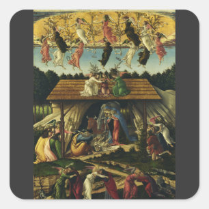 Sandro Botticelli - De Mystieke Geboorte – Schone Vierkante Sticker