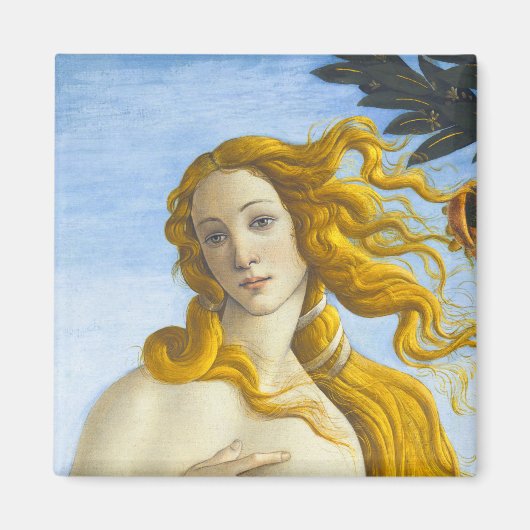 Sandro Botticelli - geboorte van Venus Close-up Magneet (Voorkant)