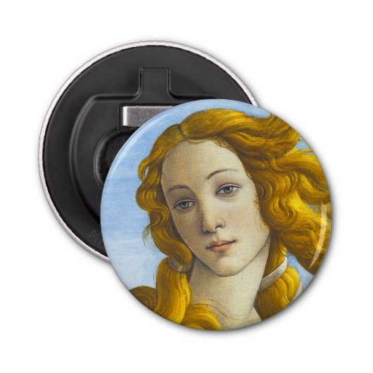 Sandro Botticelli - geboorte van Venus Detail Button Flesopener (Voorkant)