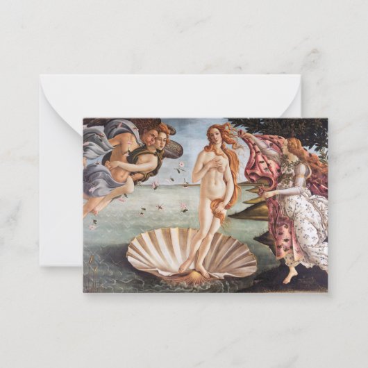 Sandro Botticelli - geboorte van Venus Notitiekaartje (Voorkant)