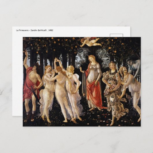 Sandro Botticelli - La Primavera Briefkaart (Voorkant / Achterkant)