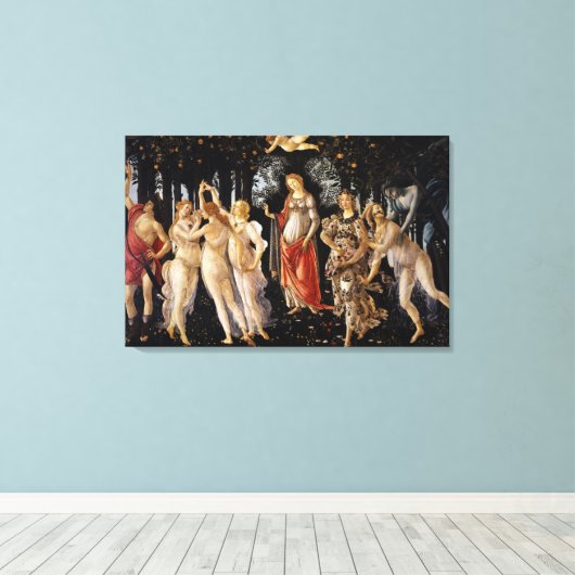 Sandro Botticelli - La Primavera Canvas Afdruk (Insitu (Houten vloer))