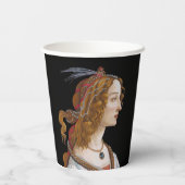 Sandro Botticelli - Portret van Simonetta Vespucci Papieren Bekers (Achterkant)