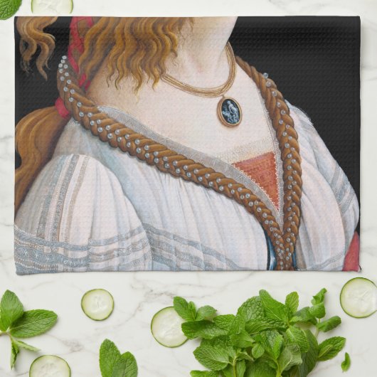 Sandro Botticelli - Portret van Simonetta Vespucci Theedoek (Gevouwen)