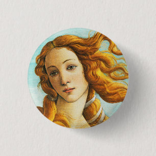 Sandro Botticelli The Birth of Venus Face Detail Ronde Button 3,2 Cm