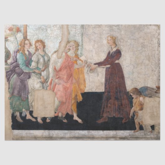 Sandro Botticelli - Venus en de drie races Tissuepapier (Voorkant)