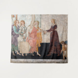 Sandro Botticelli - Venus en de drie races Wandkleed