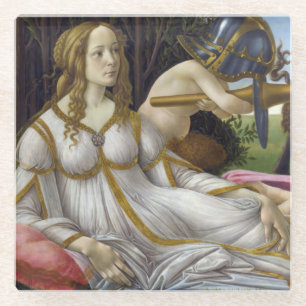 Sandro Botticelli - Venus en Mars, linkerkant Glazen Onderzetter