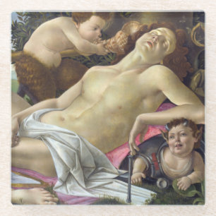 Sandro Botticelli - Venus en Mars, rechterkant Glazen Onderzetter