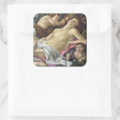 Sandro Botticelli - Venus en Mars, rechterkant Vierkante Sticker (Tas)
