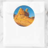 Sandsteenformaties op het witte zakje 3 ronde sticker (Tas)