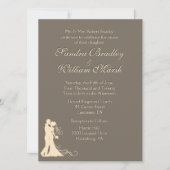 Sandstone Brown en Cream Wedding Invitation Kaart (Voorkant)