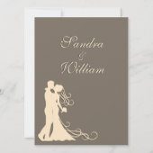 Sandstone Brown et Faire-part de mariage crème (Dos)