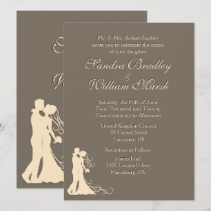 Sandstone Brown et Faire-part de mariage crème