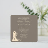 Sandstone Brown et Faire-part de mariage crème (Debout devant)