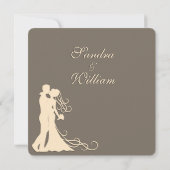 Sandstone Brown et Faire-part de mariage crème (Dos)