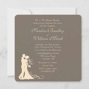 Sandstone Brown et Faire-part de mariage crème