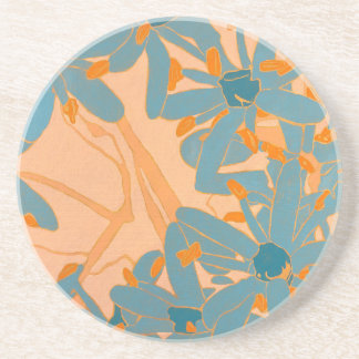 Sandstone Coaster Contemporary Leaf Design Peach Zandsteen Onderzetter