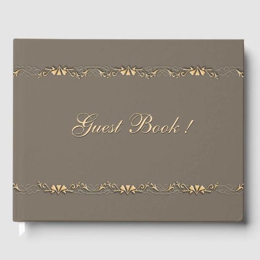 Sandstone en Gold Design Guest Book Gastenboek (Voorkant)