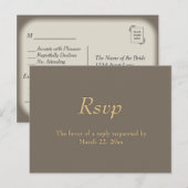 Sandstone en Gold Menu RSVP (Voorkant / Achterkant)