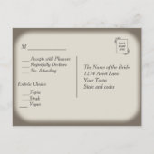 Sandstone en Gold Menu RSVP (Achterkant)