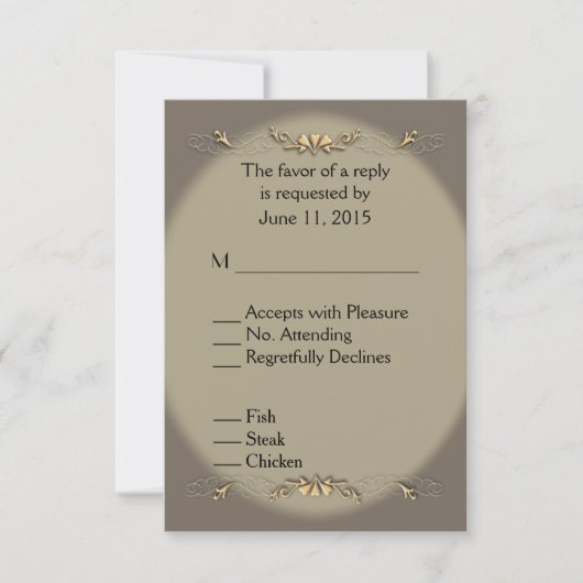 Sandstone et Gold Menu RSVP (Devant)