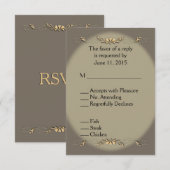 Sandstone et Gold Menu RSVP (Devant / Derrière)