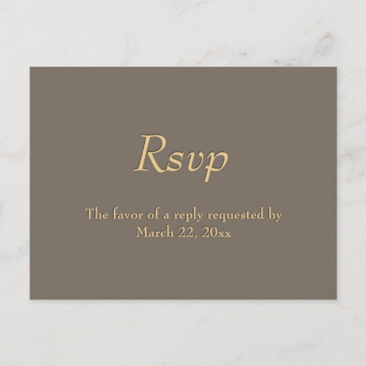 Sandstone et Gold Menu RSVP (Devant)
