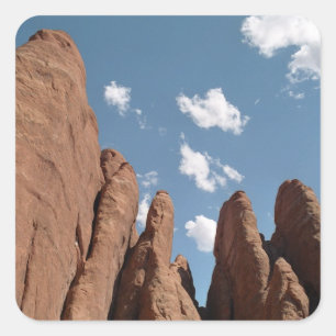 Sandstone Fins Utah Desert Foto Vierkante Sticker