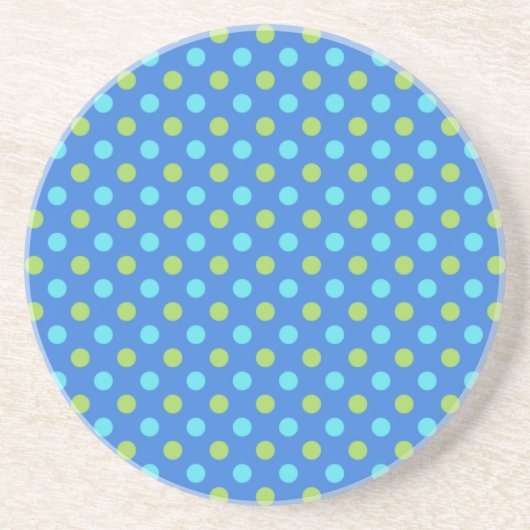 Sandstone-Onderzetter: Blue Moons Polka Dots Patte Zandsteen Onderzetter (Voorkant)