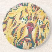 Sandstone Onderzetter - laffe lion (Voorkant)