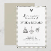 Sandstone Striped Rand De datum opslaan Kaart (Voorkant / Achterkant)